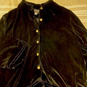 Velour beaded edge jacket/top